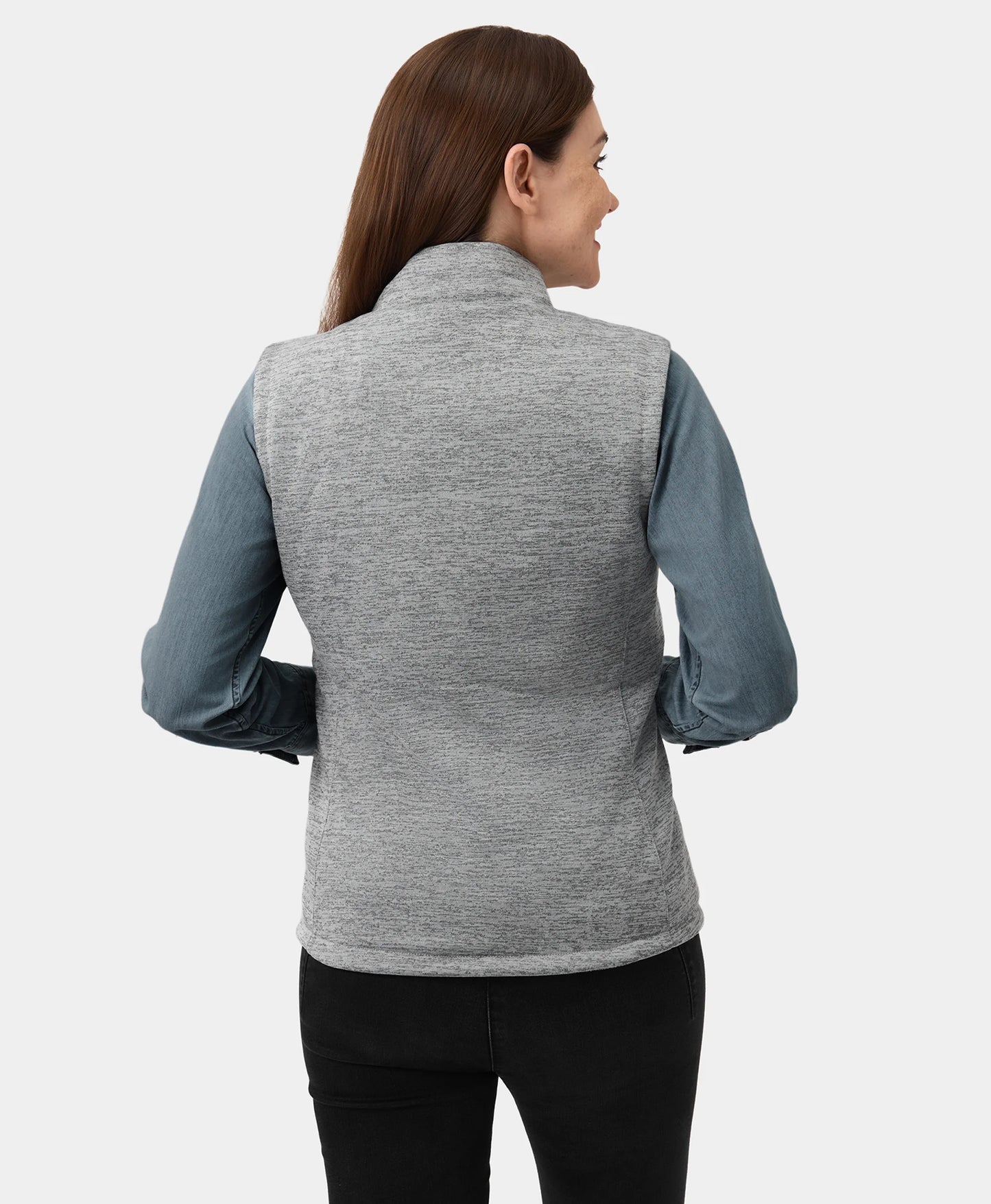 Women's Heated Fleece Vest - Gray