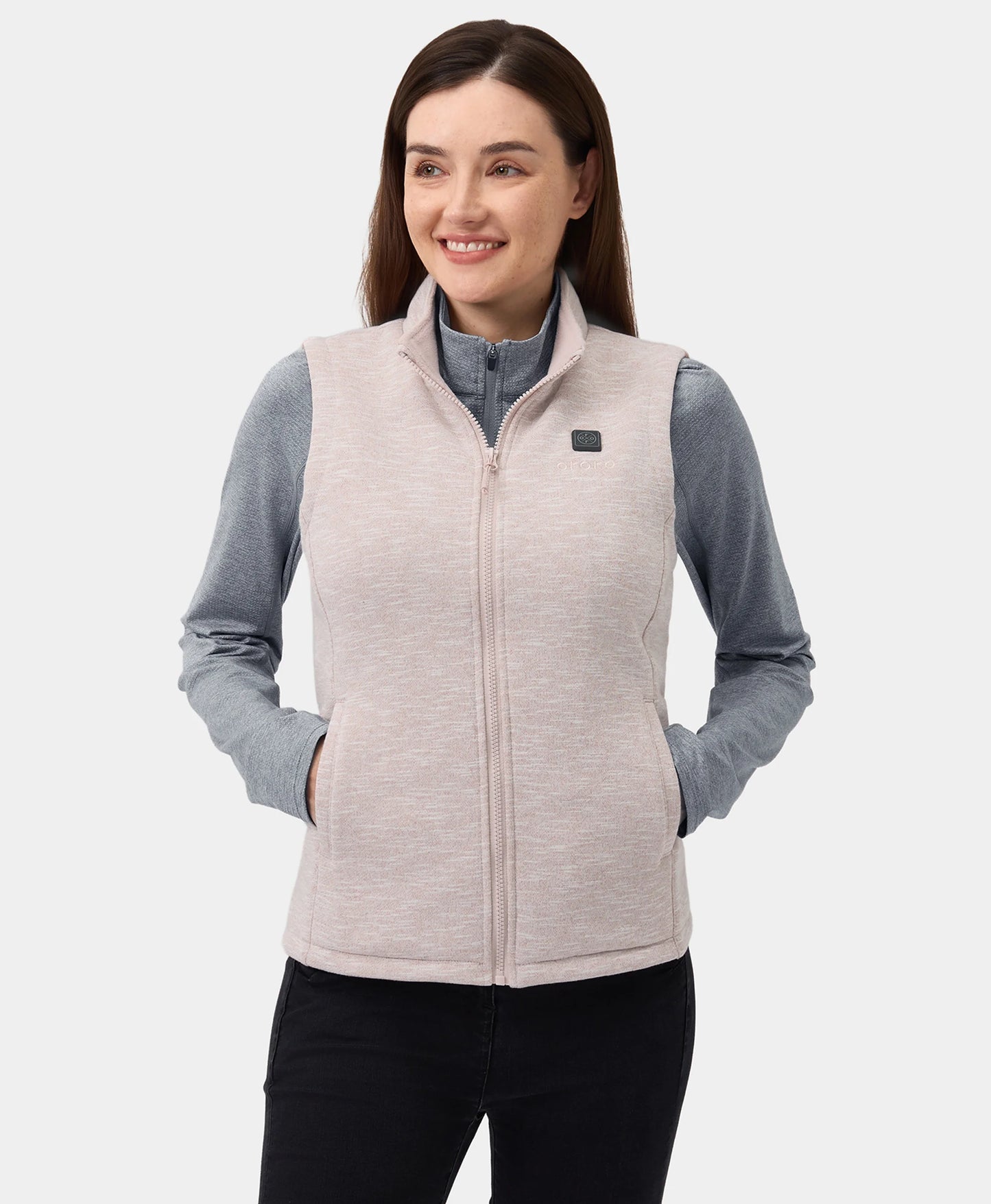 Women's Heated Fleece Vest - Rope Beige