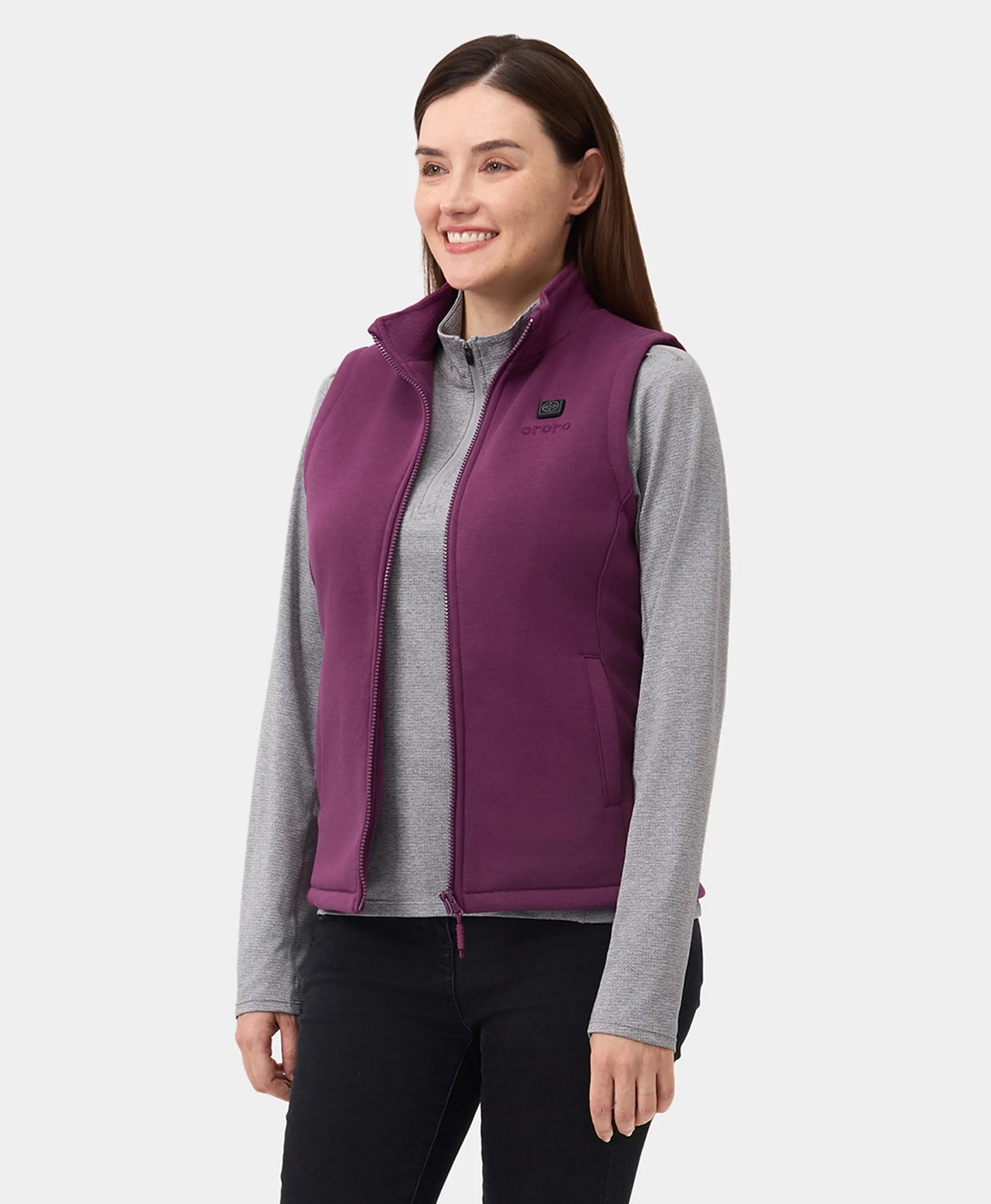 4 Heating Zones Women's Heated Fleece Vest - Purple
