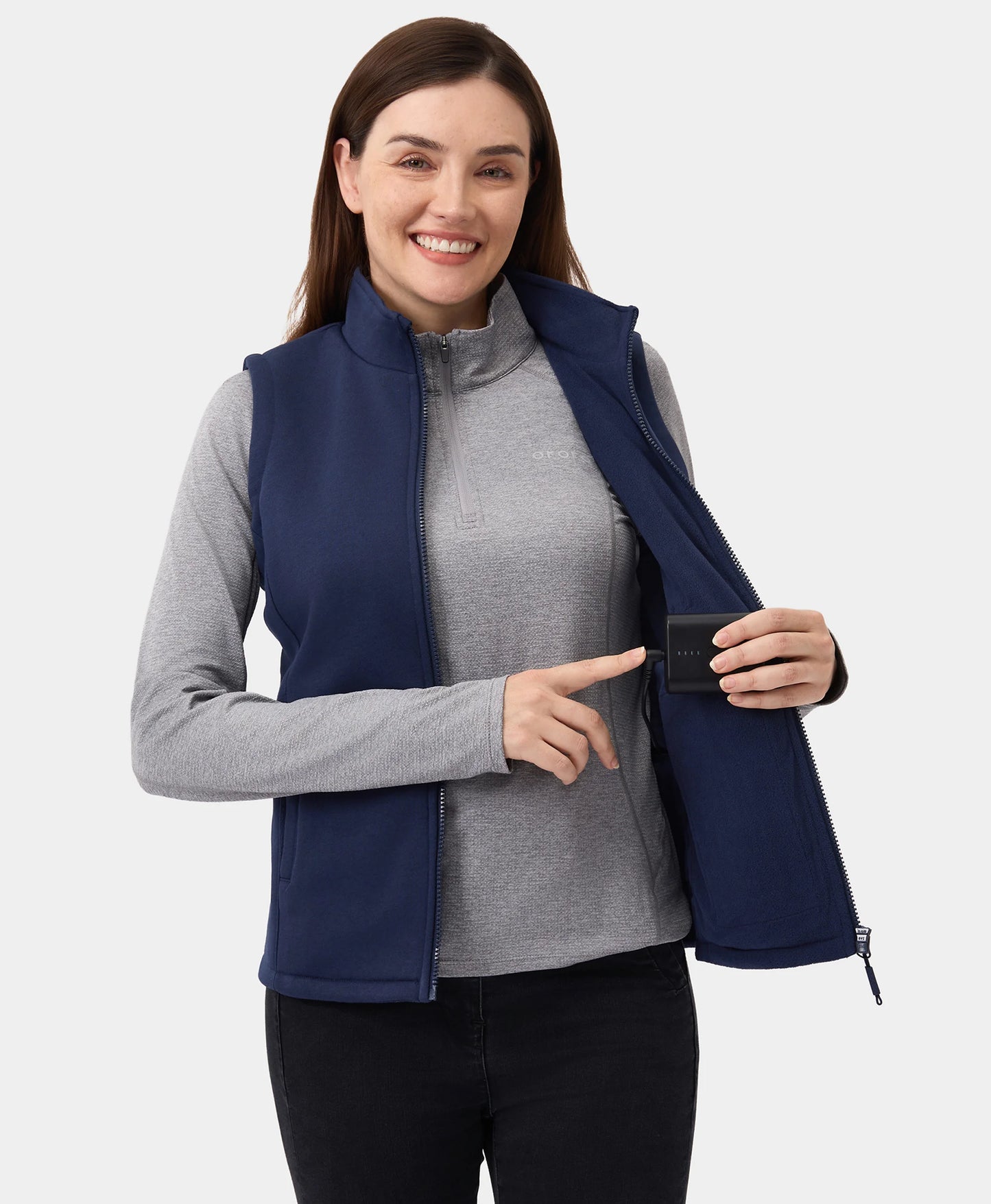 Women's Heated Fleece Vest - Blue