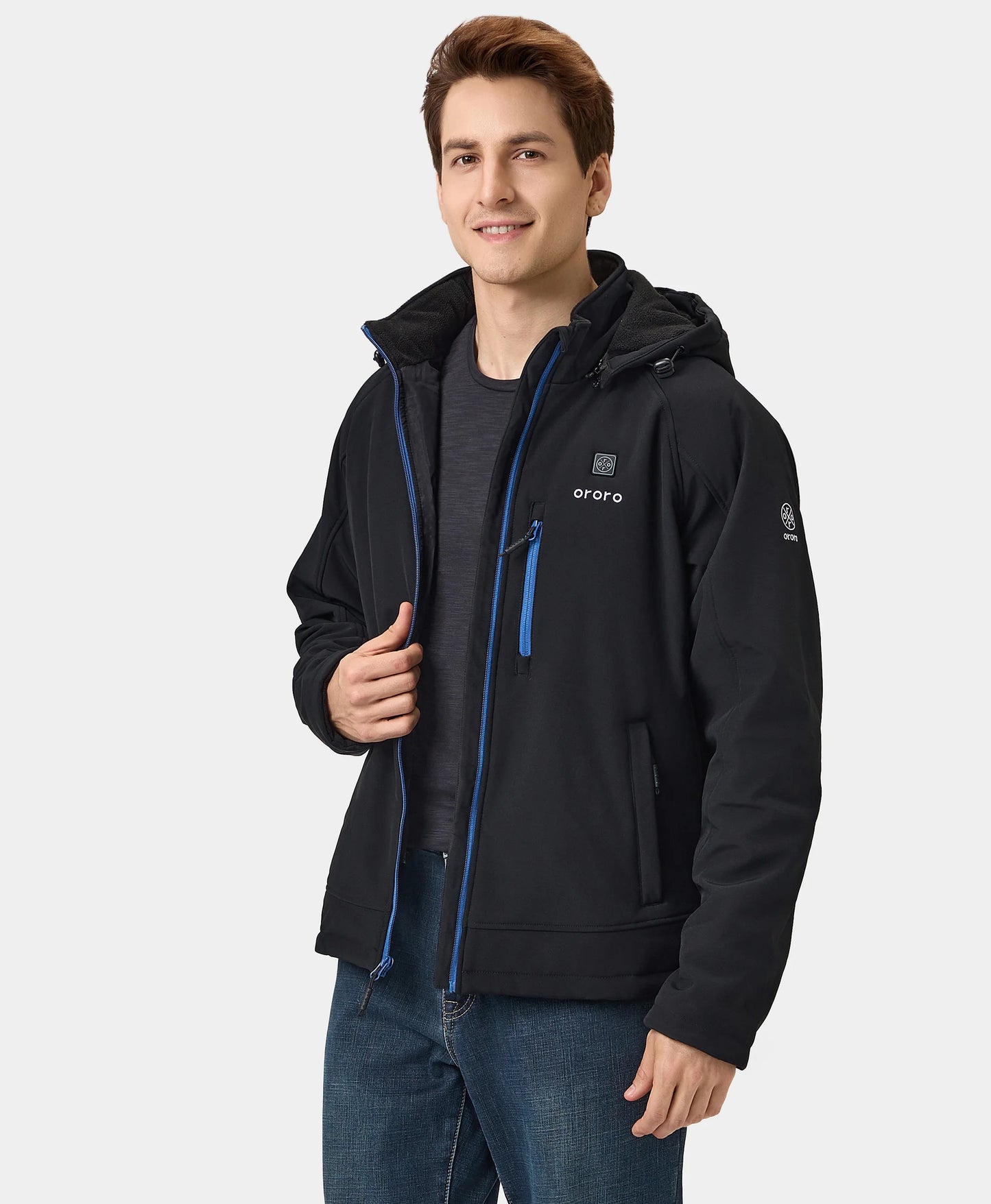 (Open-box) Men's Classic Heated Jacket (4 Heating Zones) - Black & Blue