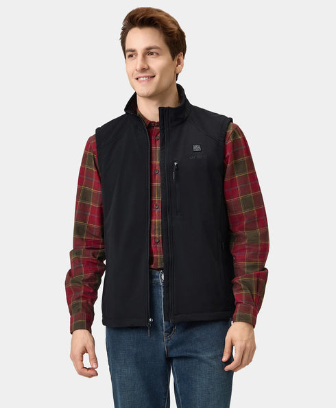 Men's Heated Softshell Vest - Black / Gray ,view 1