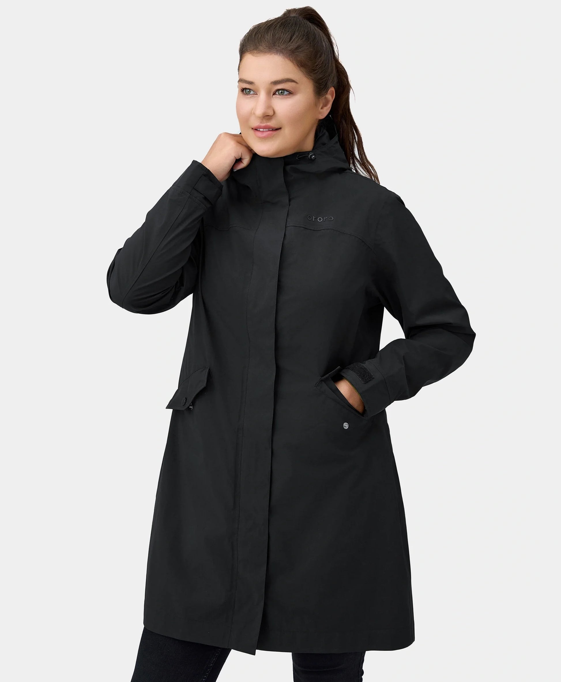 Downtown Women's Heated Rain Trench