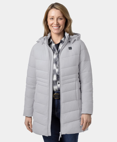Women's Heated Thermolite® Puffer Parka Jacket - Grey ,view 1