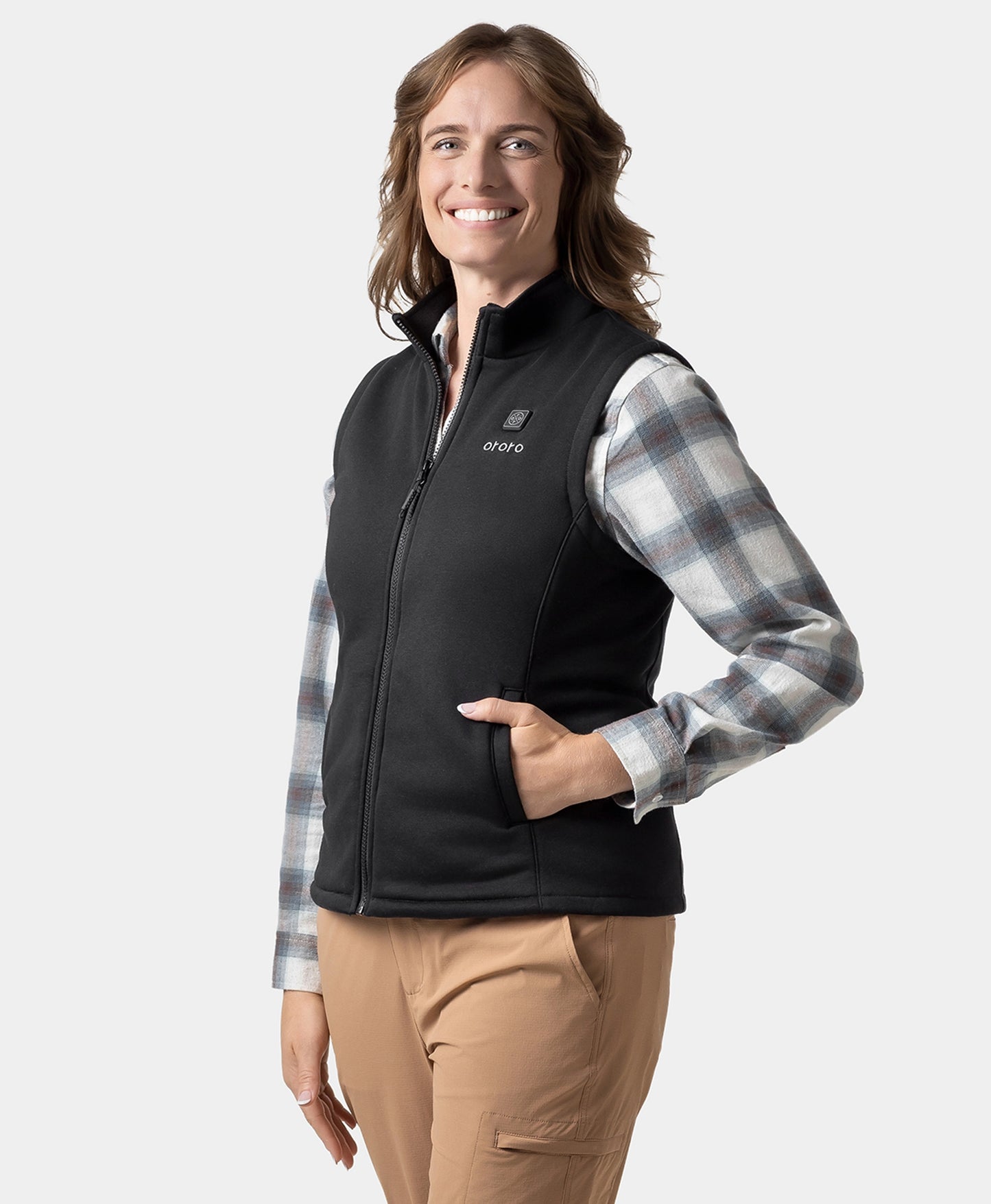 Women's Heated Fleece Vest - Black
