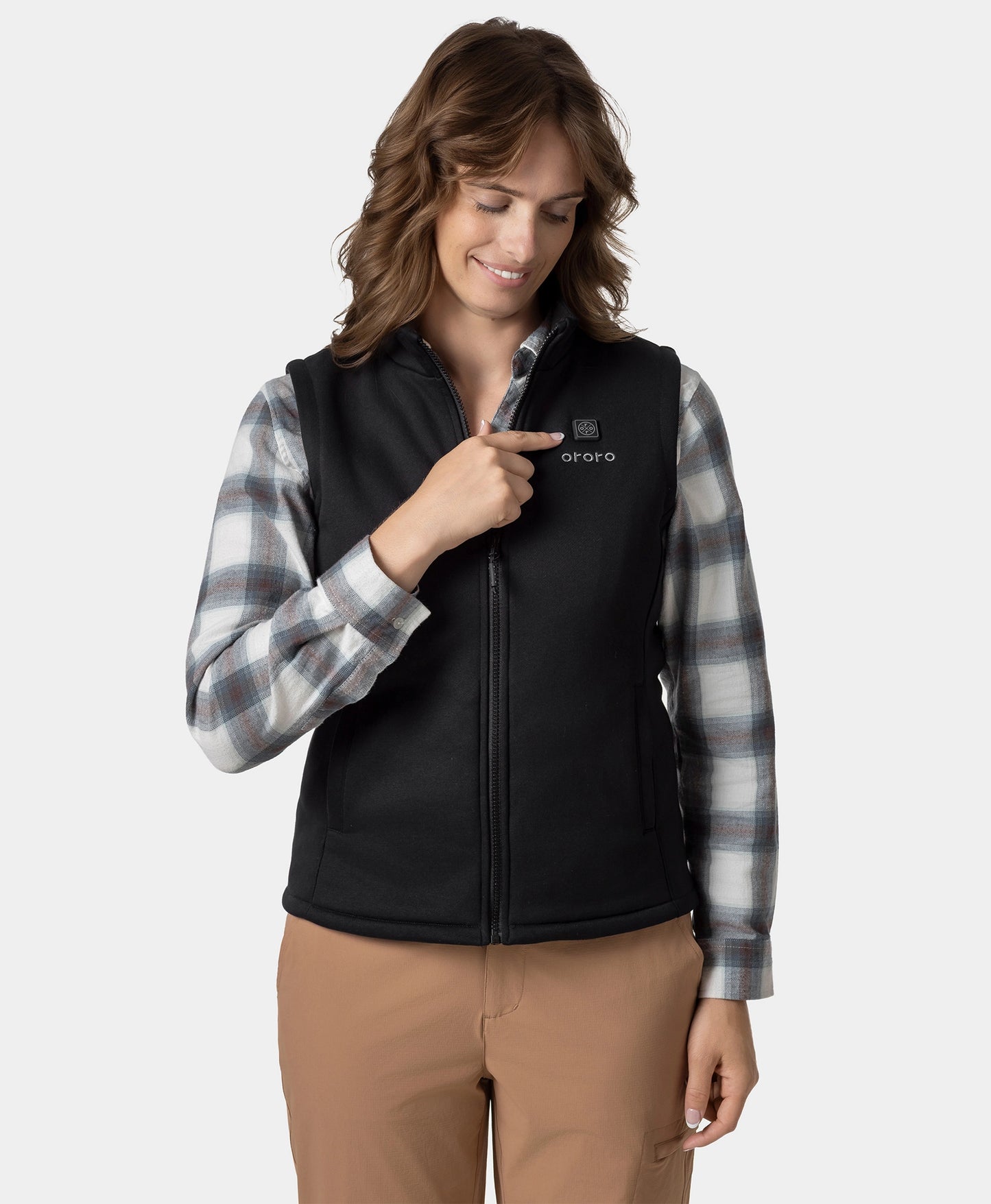 Women's Heated Fleece Vest - Black