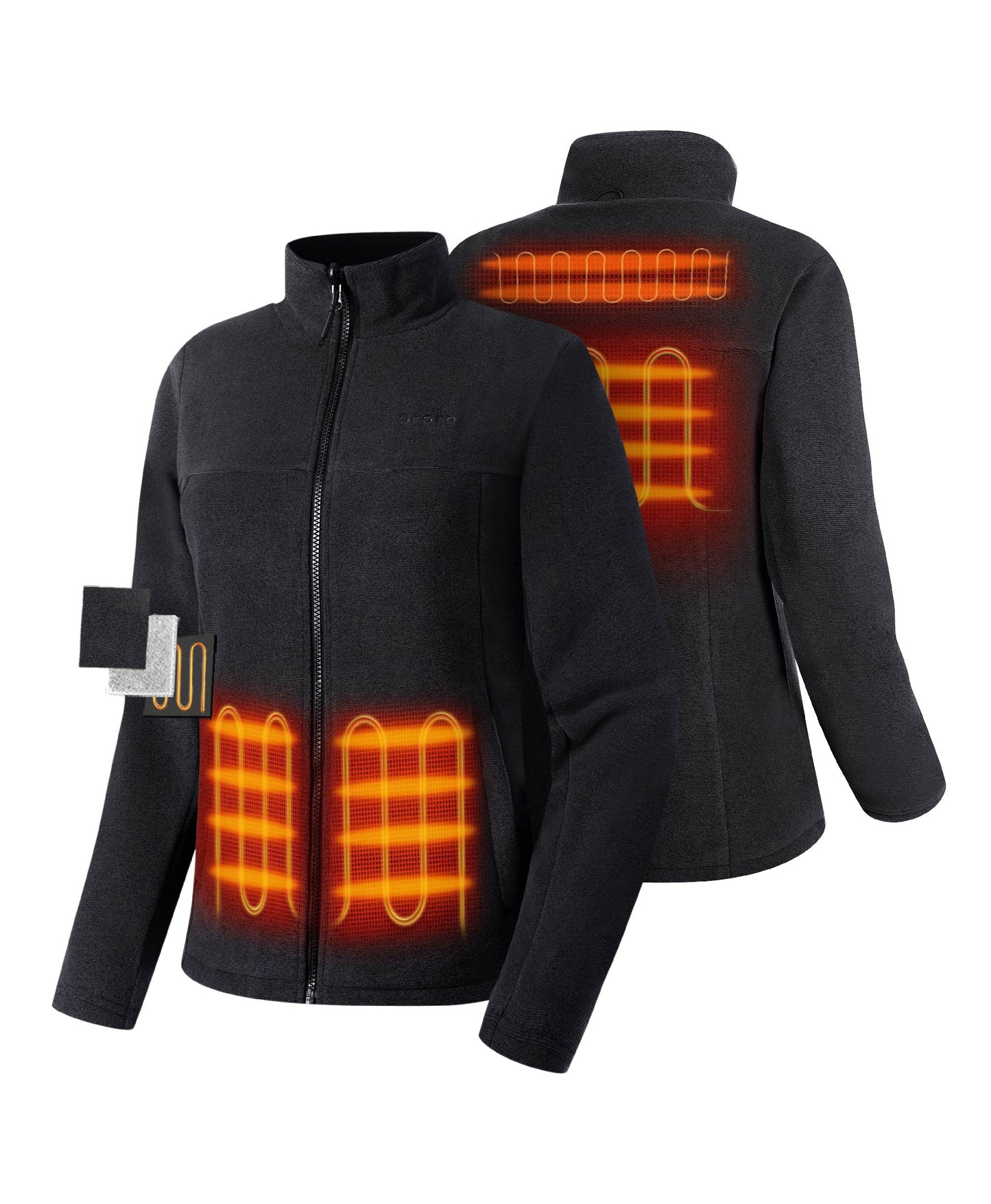 4 Heating Zones (Left & Right Hand Pockets, Upper Back, Mid-Back)