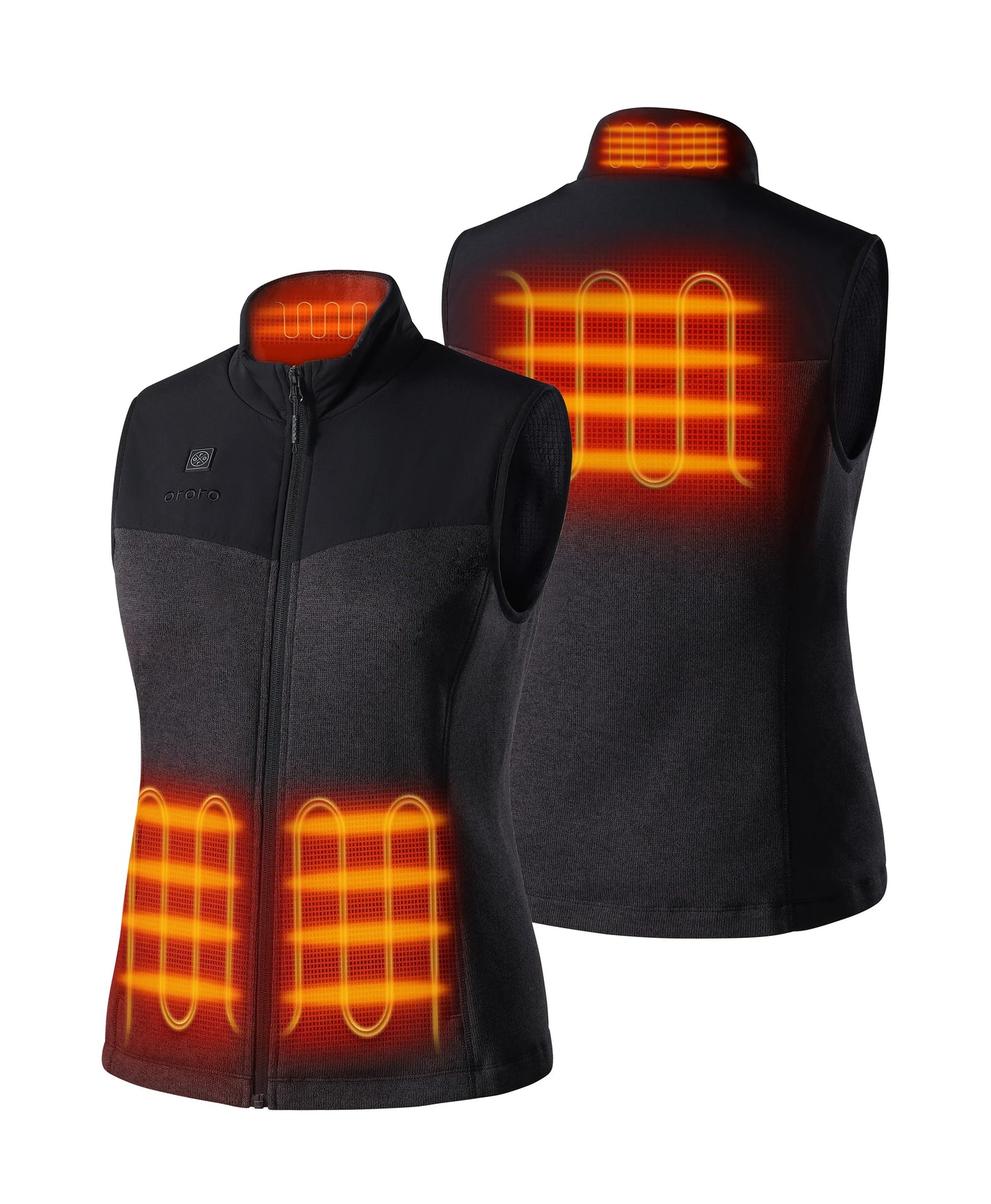FOUR(4) heating zones at pockets, collar and mid-back