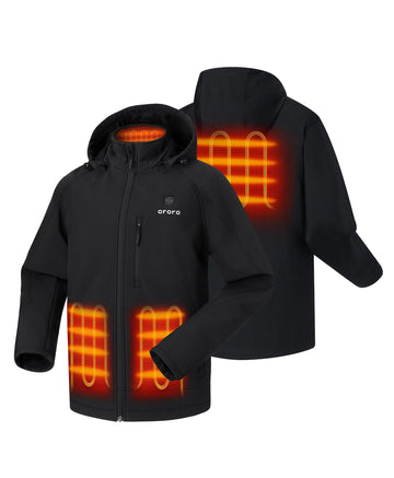 4 Heating zones: left & right pockets, collar, mid-back 4 Heating zones: left & right pockets, collar, mid-back