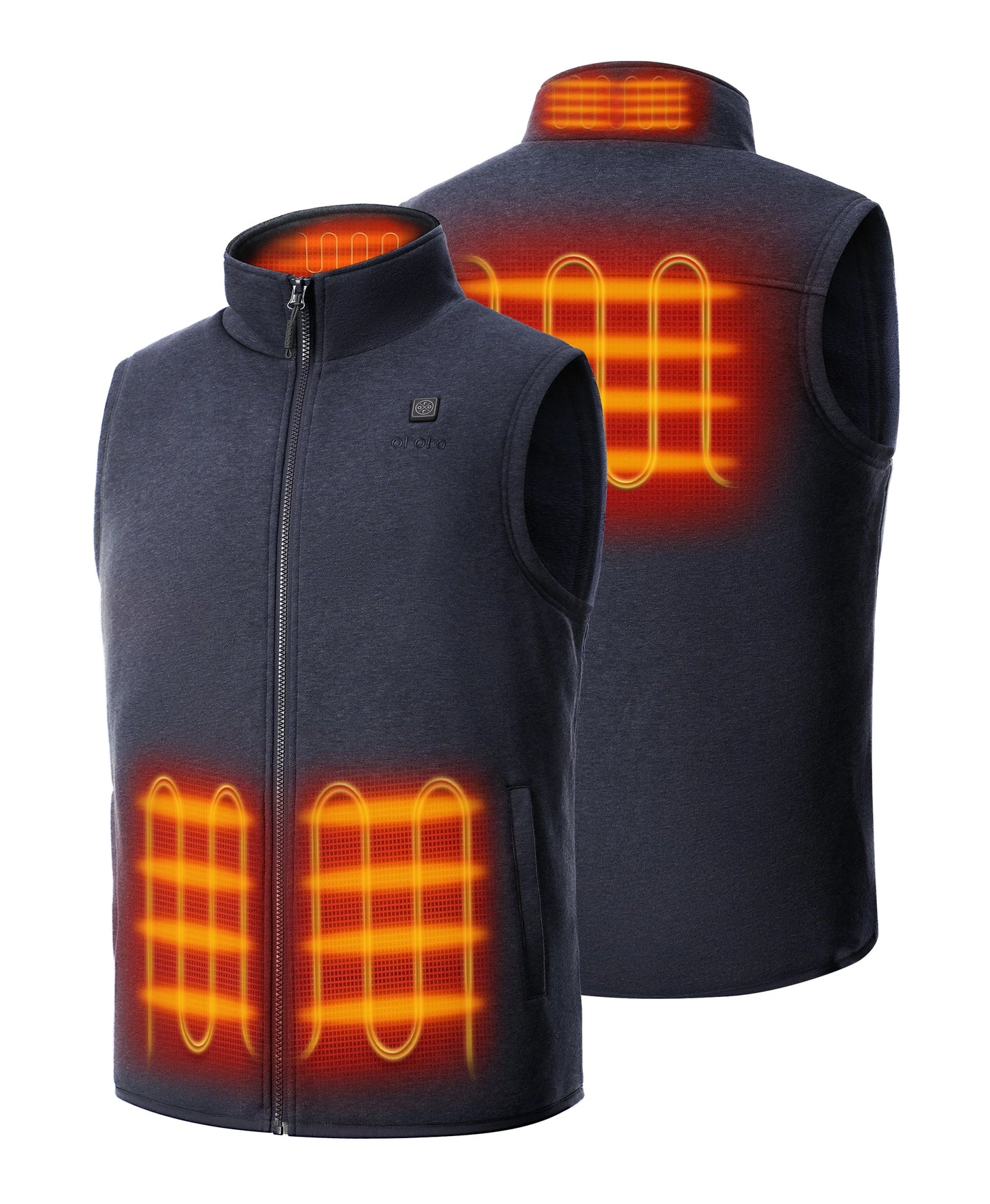 4 Heating Zones(Collar, Mid-back, Left & Right Pockets)