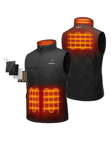 Men's Heated Quilted Vest - Black Men's Heated Quilted Vest - Black