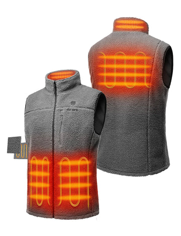 Men's Heated Recycled Fleece Vest - Gray Men's Heated Recycled Fleece Vest - Gray
