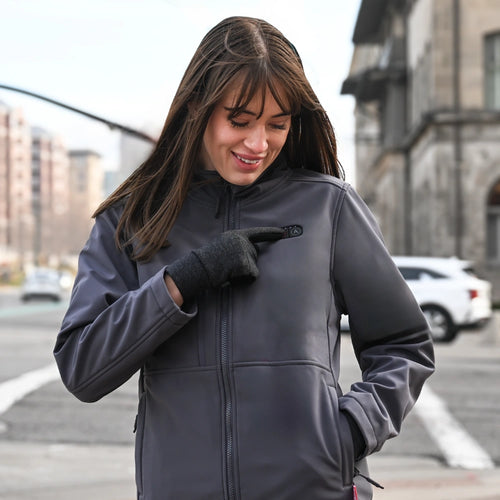 Maverick SureWarm® Women's 6-Zone Dual-Control Heated Softshell Jacket Maverick SureWarm® Women's 6-Zone Dual-Control Heated Softshell Jacket