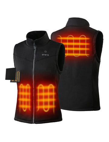Women's Heated Fleece Vest - Black Women's Heated Fleece Vest - Black