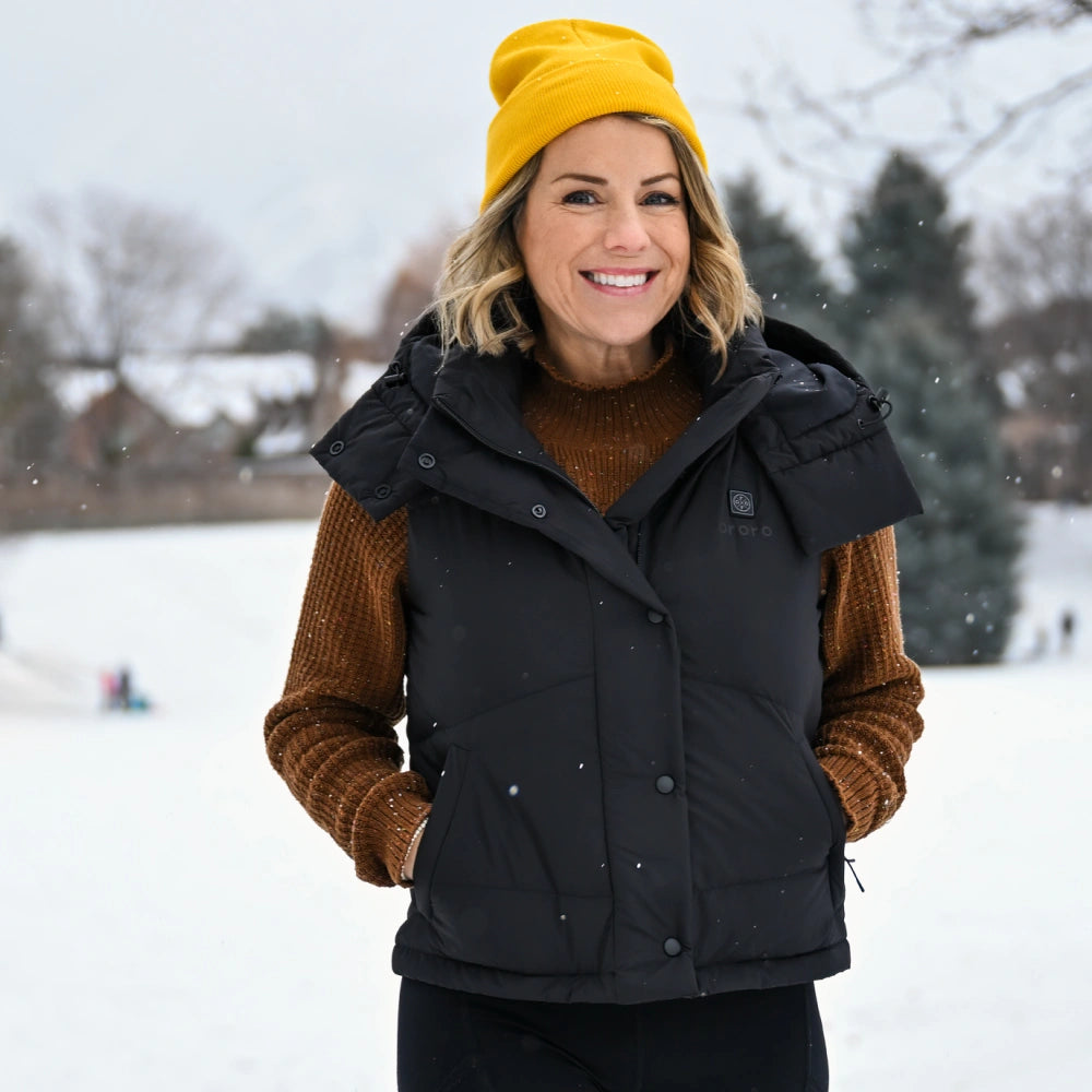 Women's Heated Cropped Puffer Down Vest