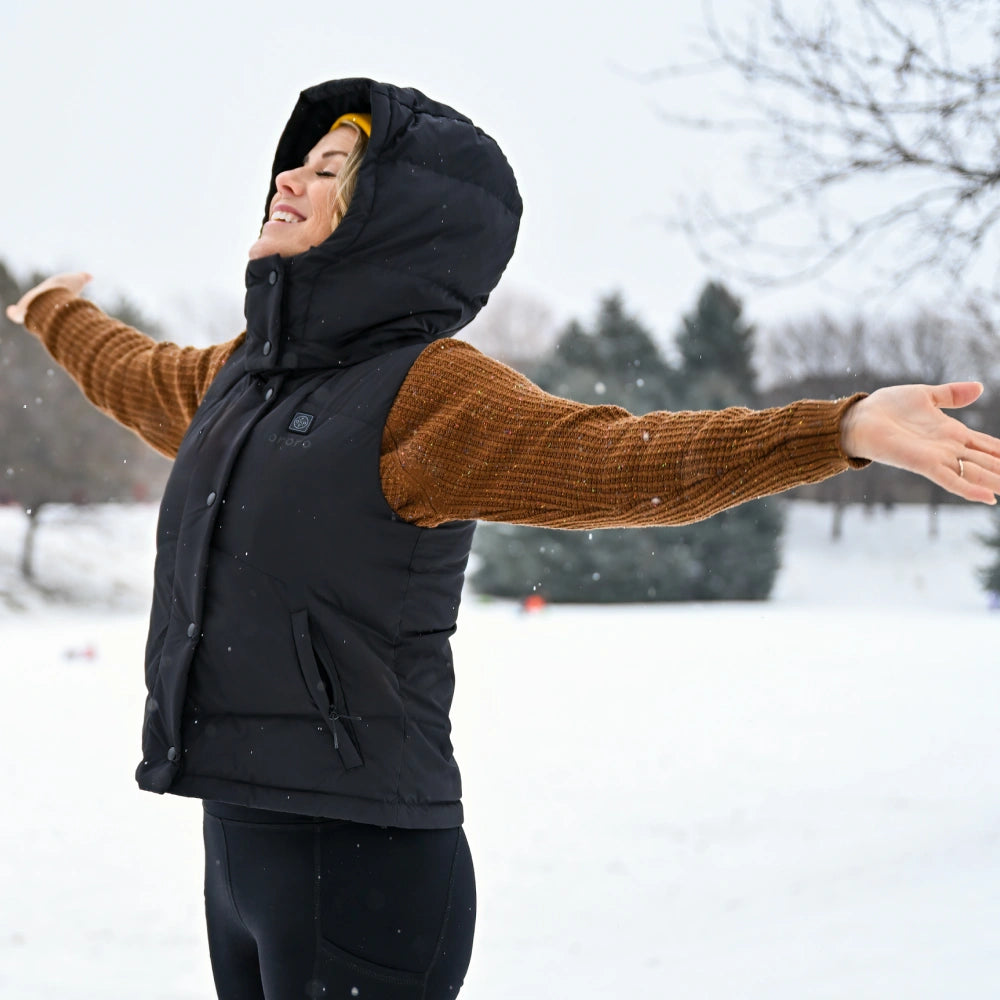Women's Heated Cropped Puffer Down Vest