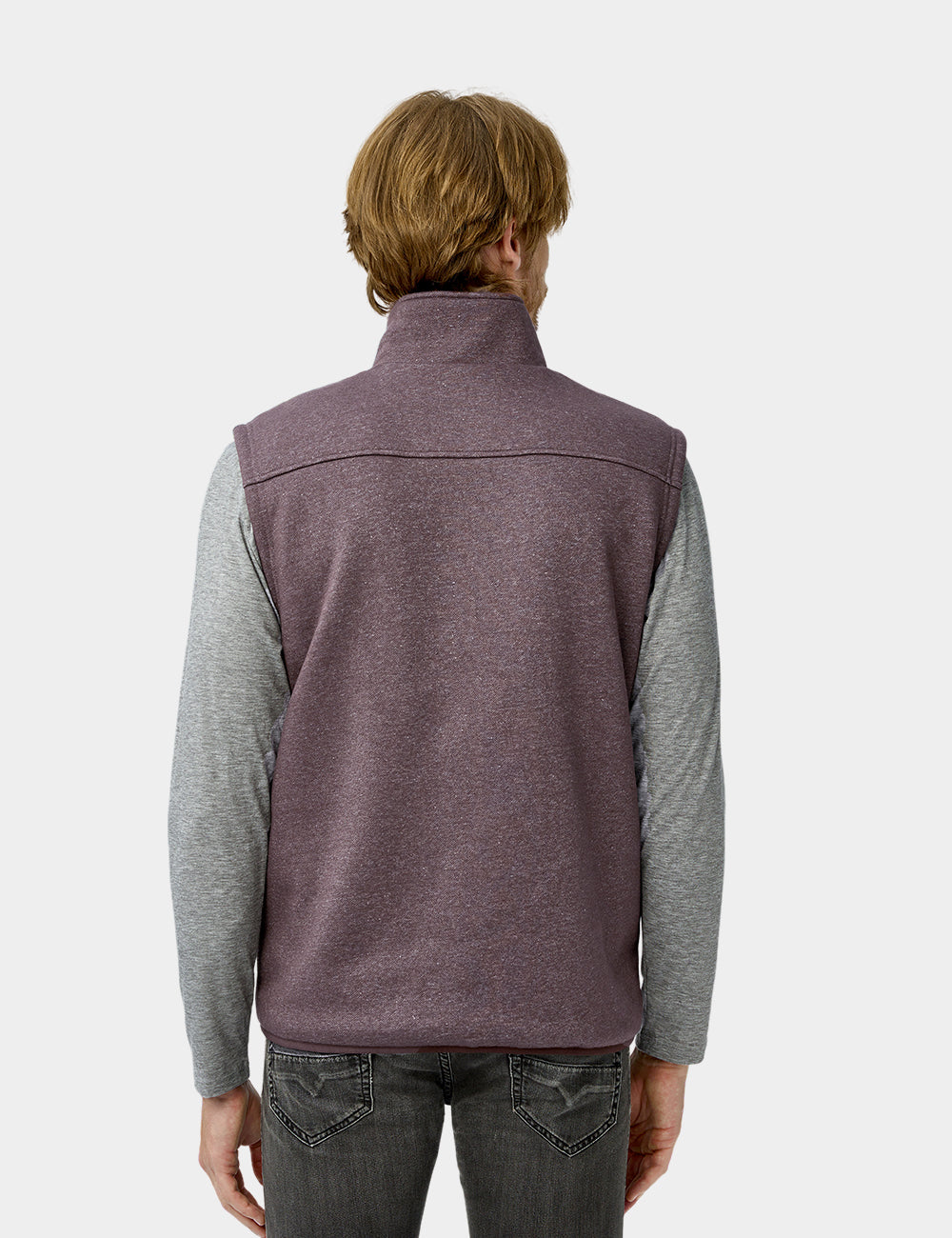 Men's Heated Fleece Vest - Brown