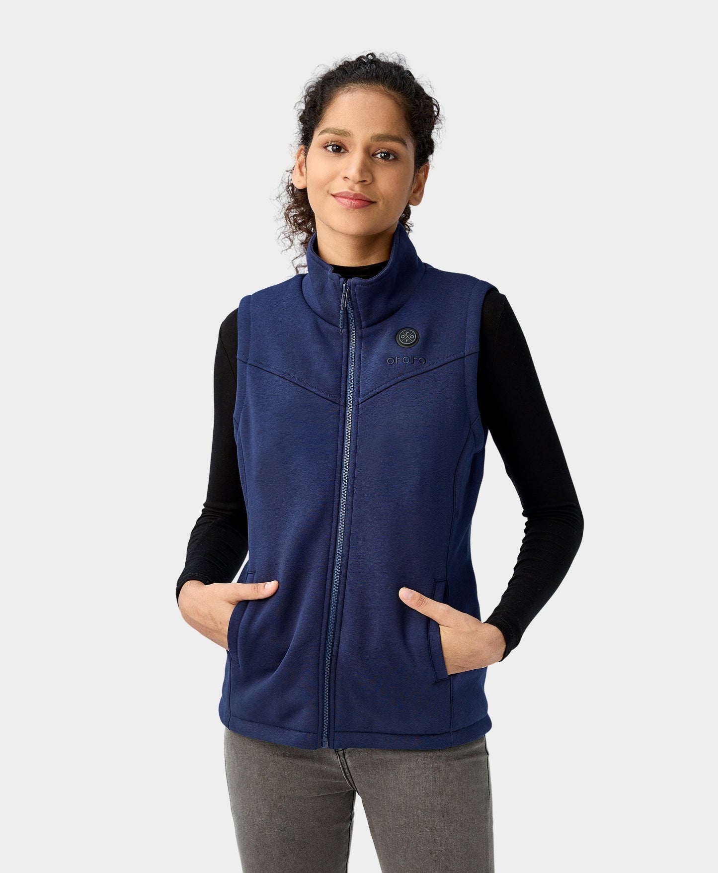 Women's Heated Fleece Vest - Blue