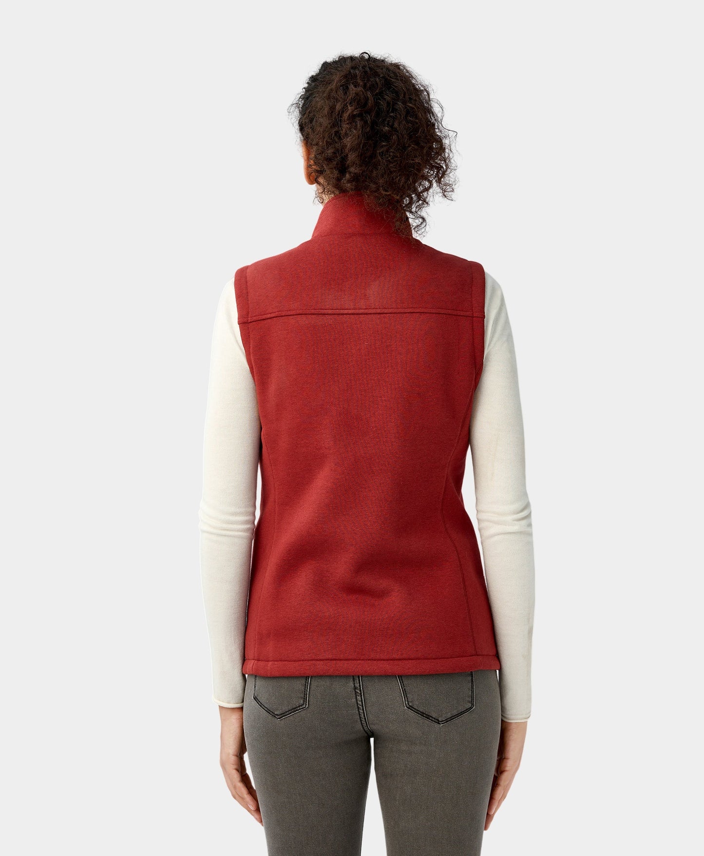 Women's Heated Fleece Vest - Red