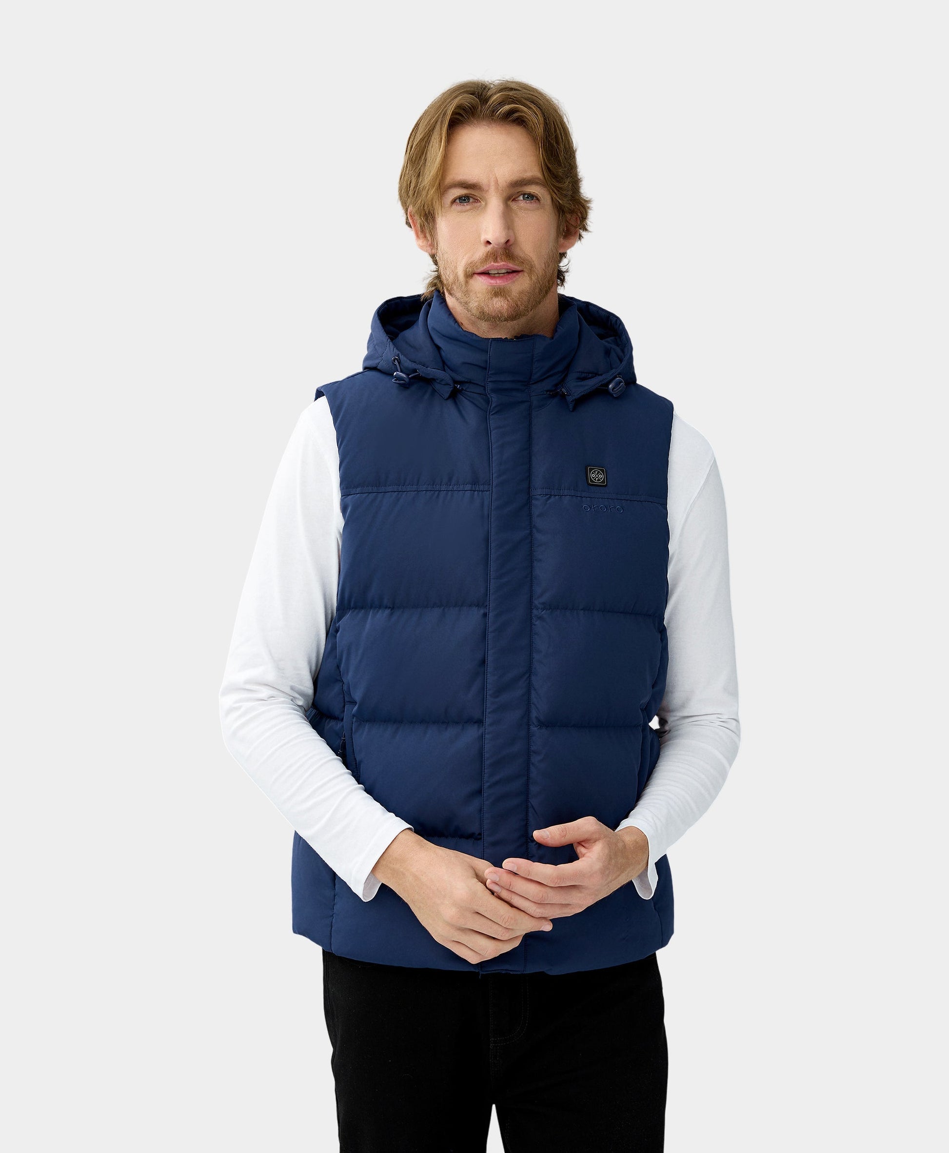 Men's Heated Down Vest - Blue
