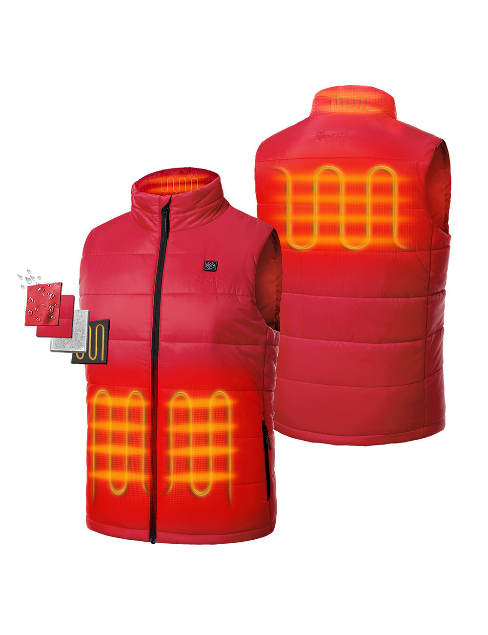 3 Heating Zones(Left & Right Pocket, Upper Back and Collar)