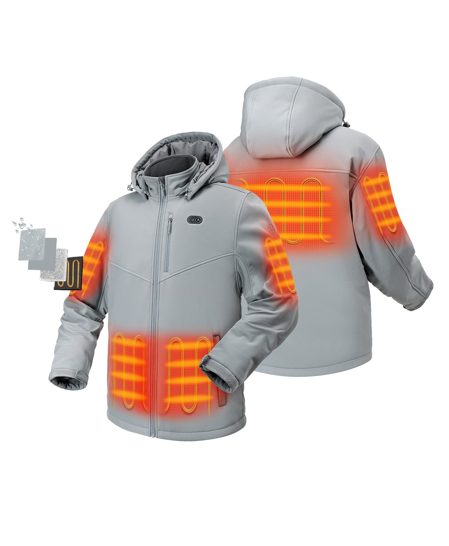 Men's Dual Control Heated Jacket with 5 Heating Zones