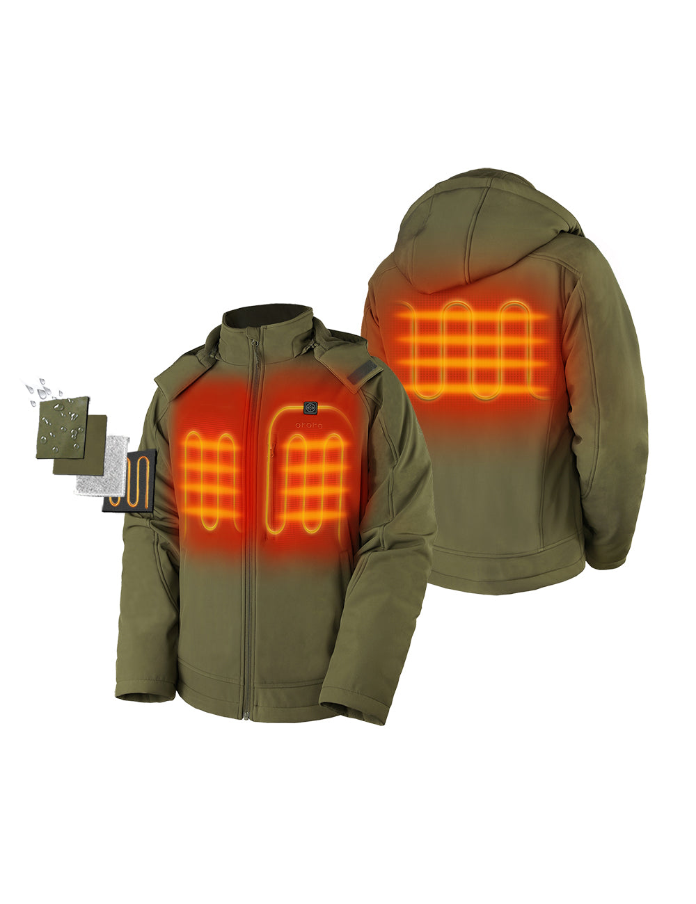 3 Heatings Zones(Mid-back, Left & Right Chest)