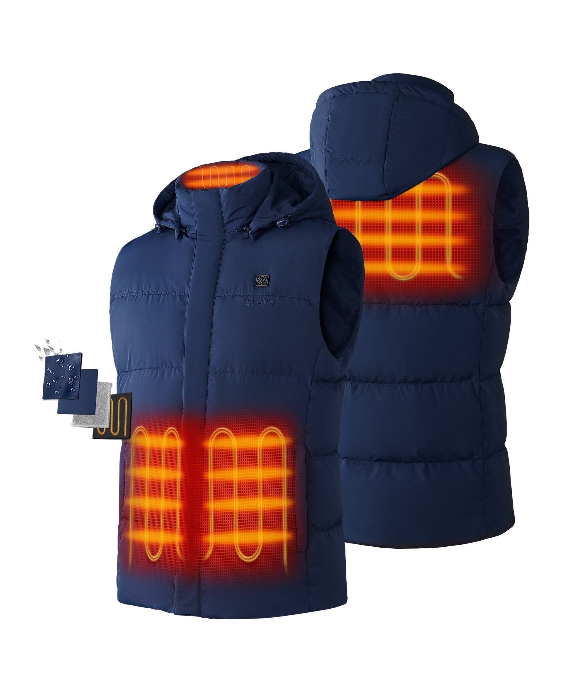 Men's Heated Down Vest - Blue