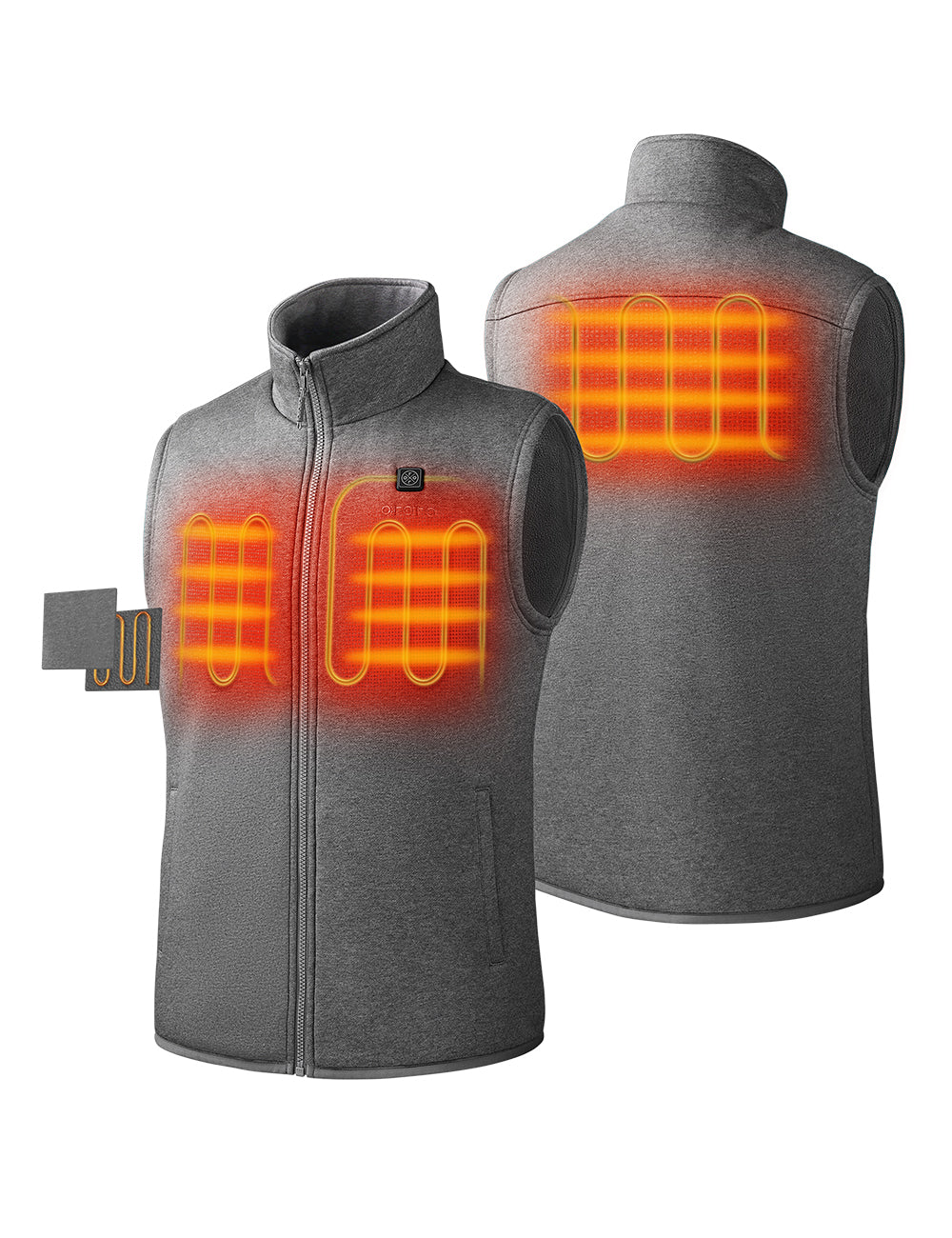3 Heating Zones(Upper back, Left & Right Chest) - Flecking Gray