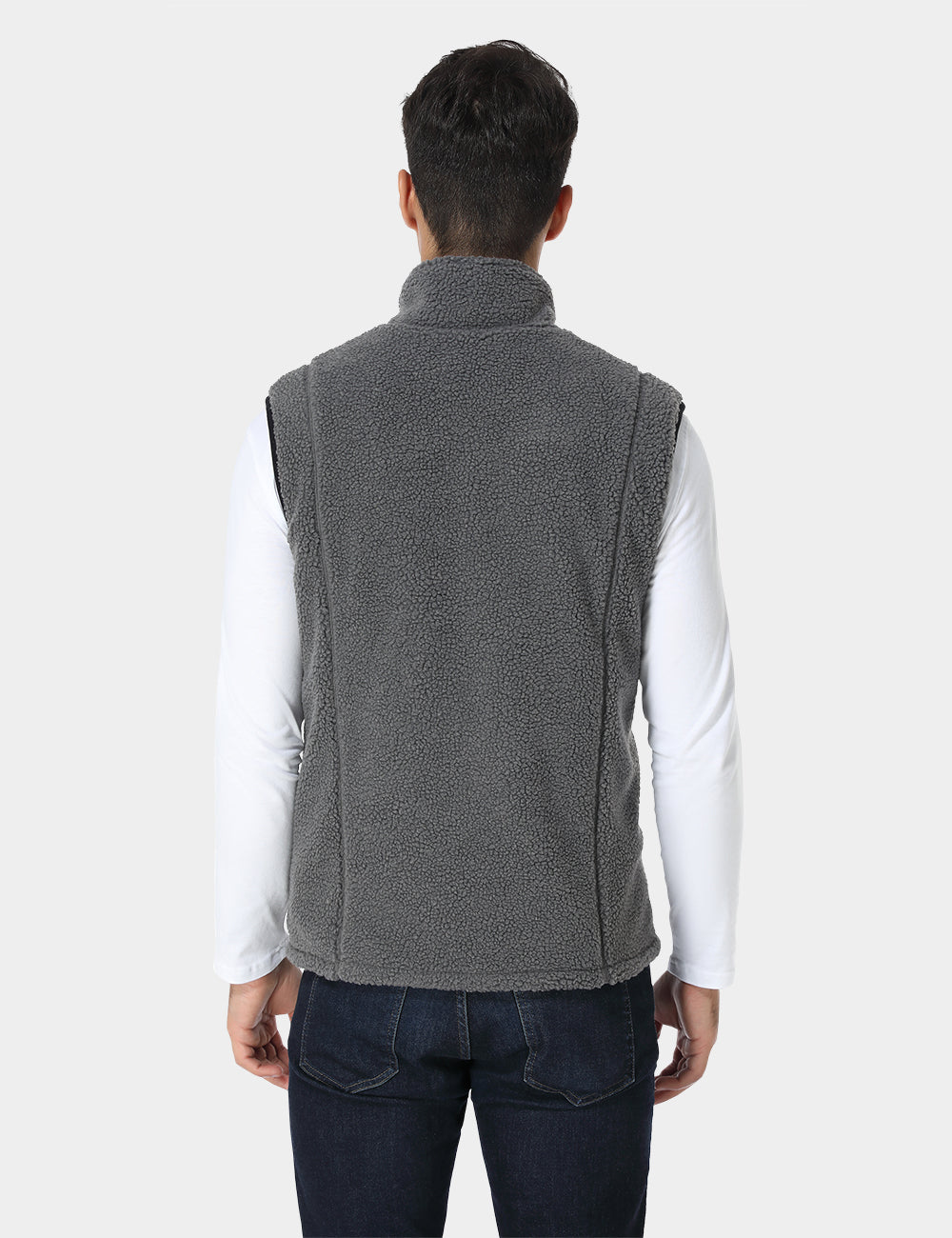 Men's Heated REPREVE® Recycled Fleece Vest - Gray