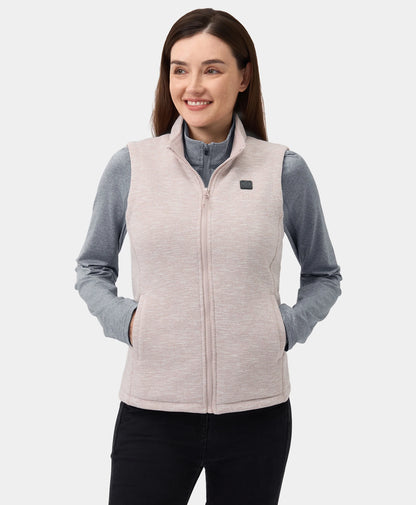 Women's Heated Fleece Vest - Rope Beige