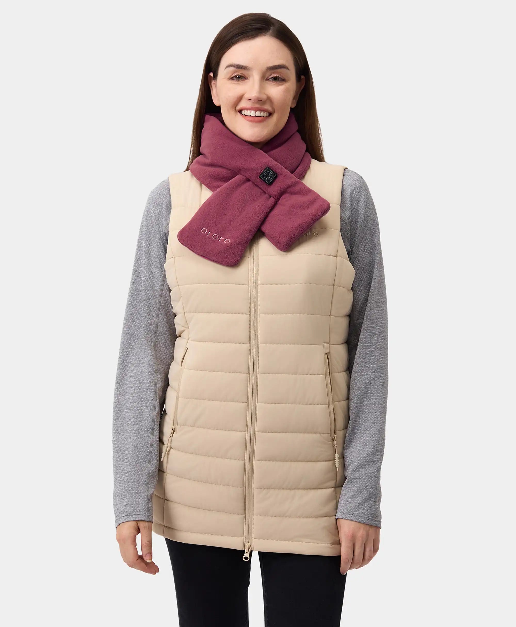 Unisex Heated Scarf 2.0 - Navy / Brown / Maroon, Thumbnail 2