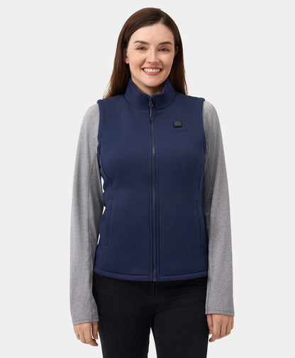 Women's Heated Fleece Vest - Blue