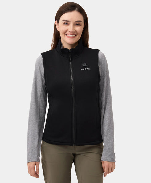 Women's Heated Fleece Vest - Black ,view 1