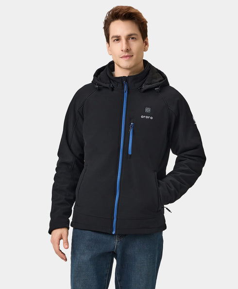 Men's Classic Heated Jacket (4 Heating Zones) - Black & Blue ,view 1