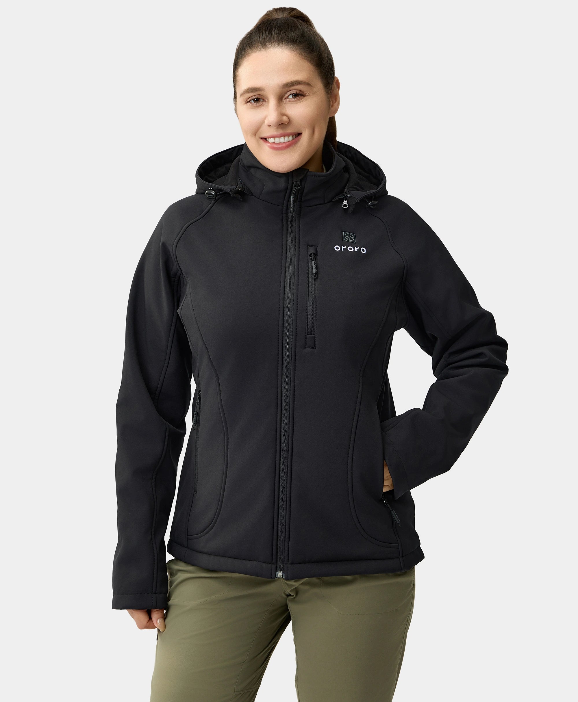 (Open-box) Paragon Women's Heated Jacket (Pocket Heating) - Black, Thumbnail 3