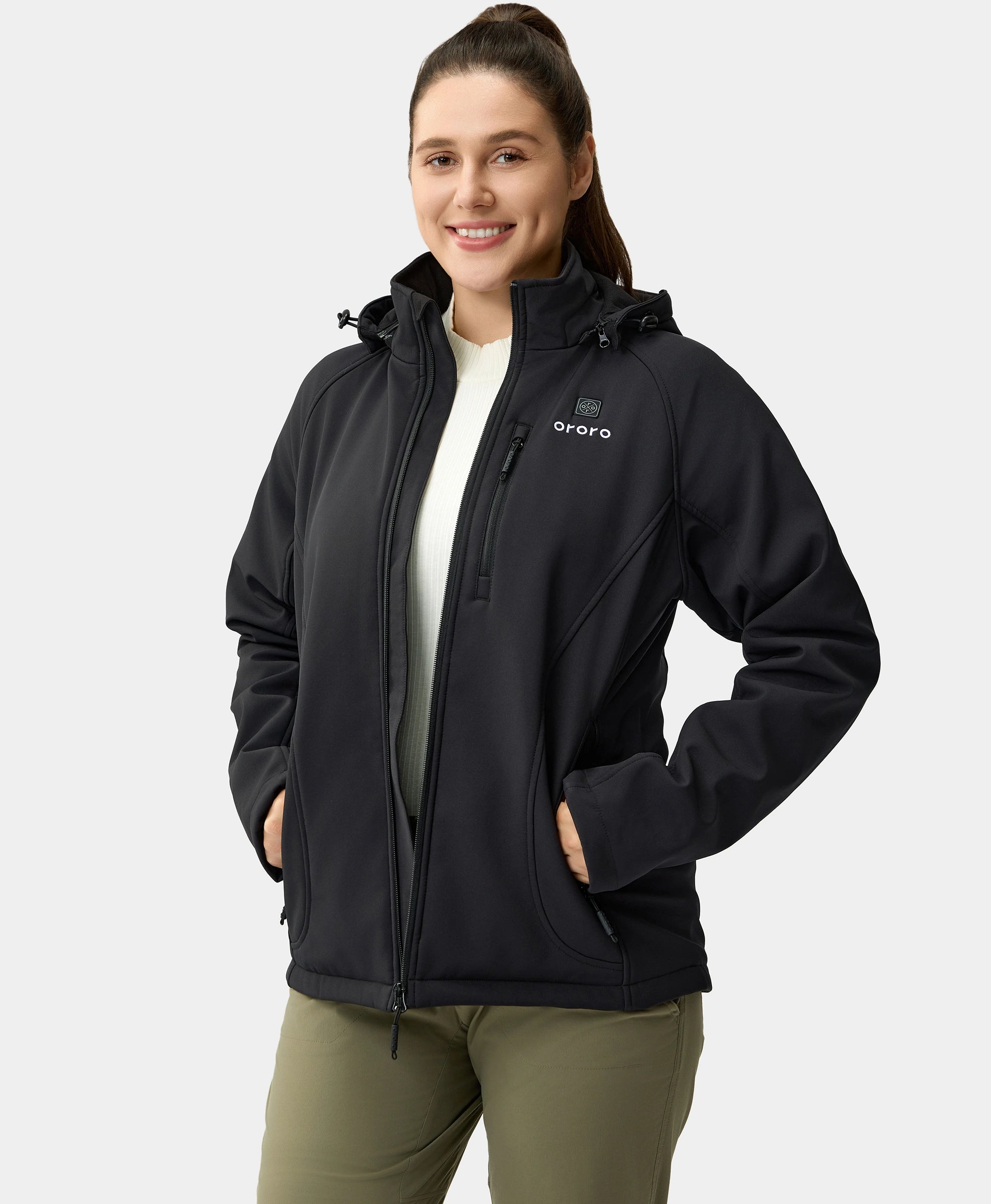 (Open-box) Paragon Women's Heated Jacket (Pocket Heating) - Black, Thumbnail 1