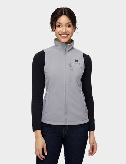 Women's Heated Softshell Vest - Grey