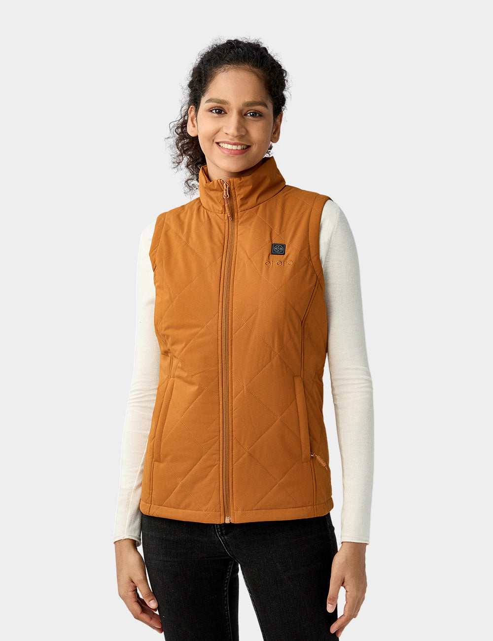 Women's Heated Quilted Vest - Caramel