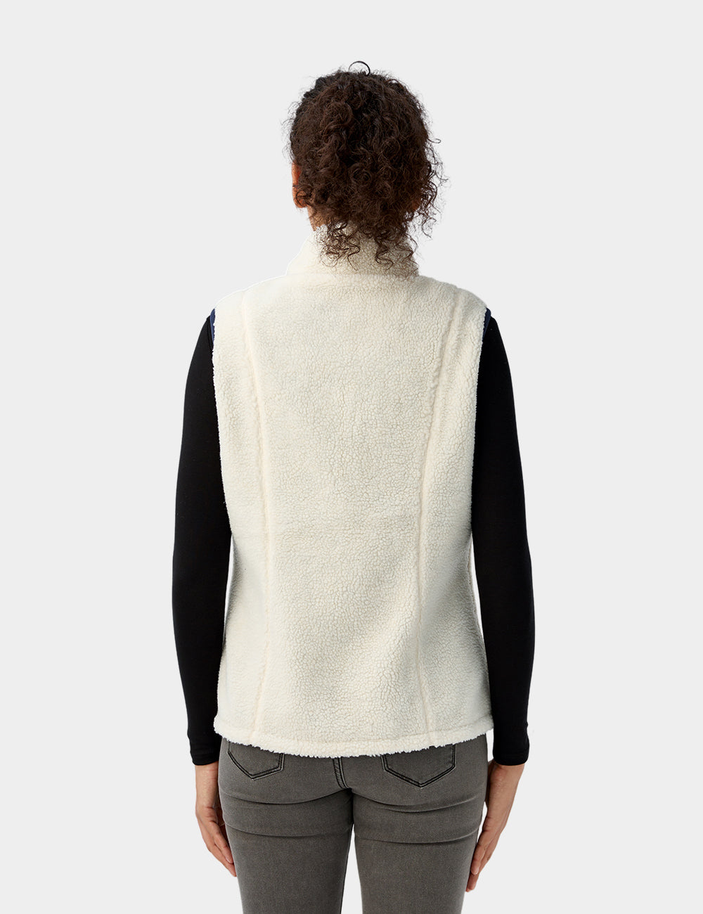 Women's Heated Recycled Fleece Vest - White