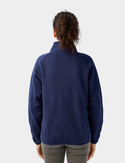 Women's Heated Full-Zip Fleece Jacket - Navy Blue