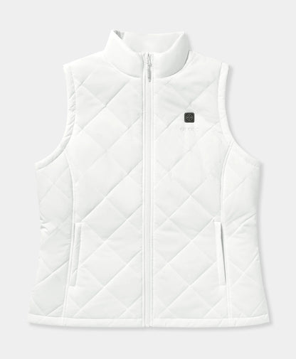 Women’s Junior 4-Zone Heated Quilted Vest - Milk White