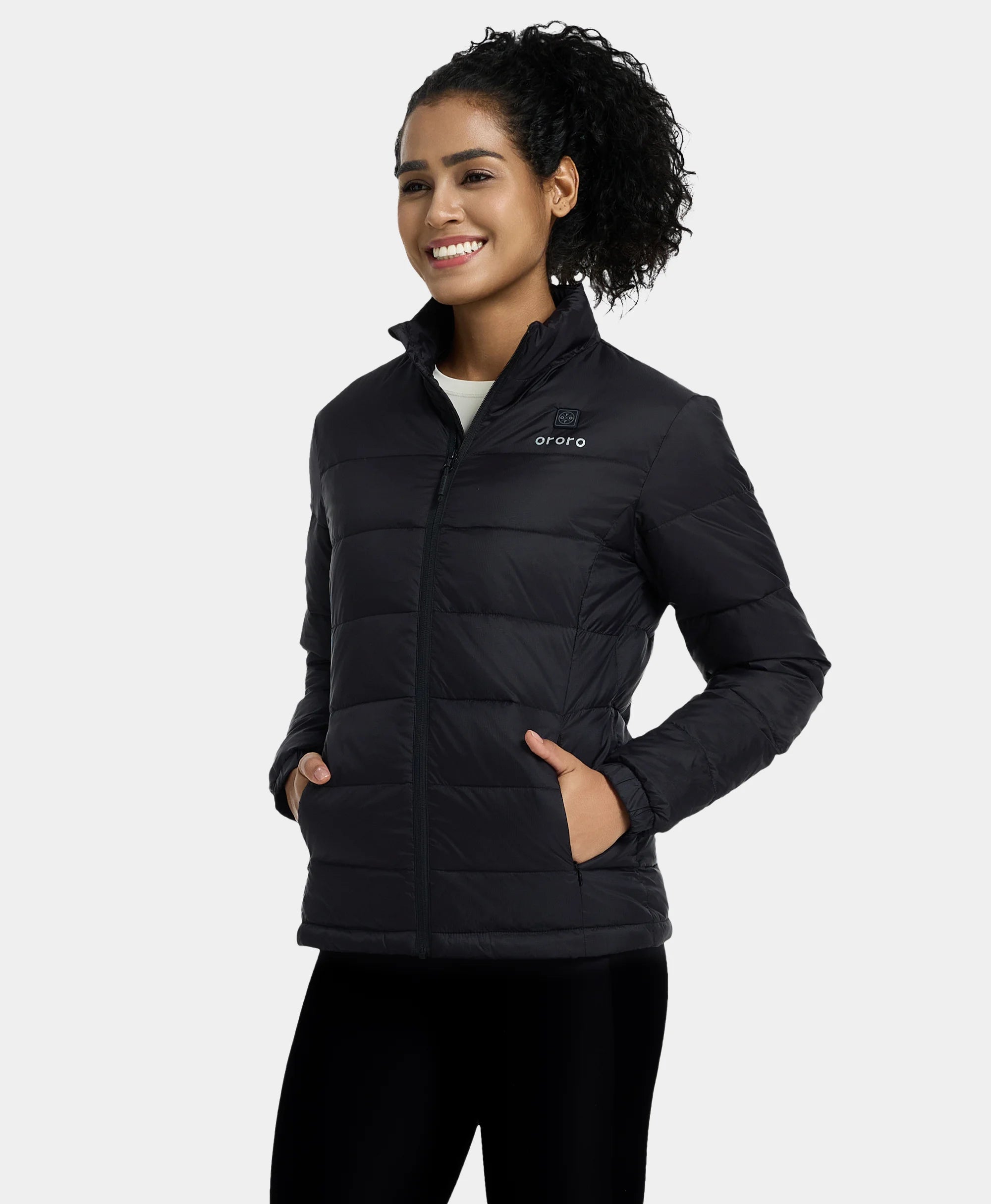 Women's Heated Thermolite® Puffer Jacket - Black / Yellow, Thumbnail 4