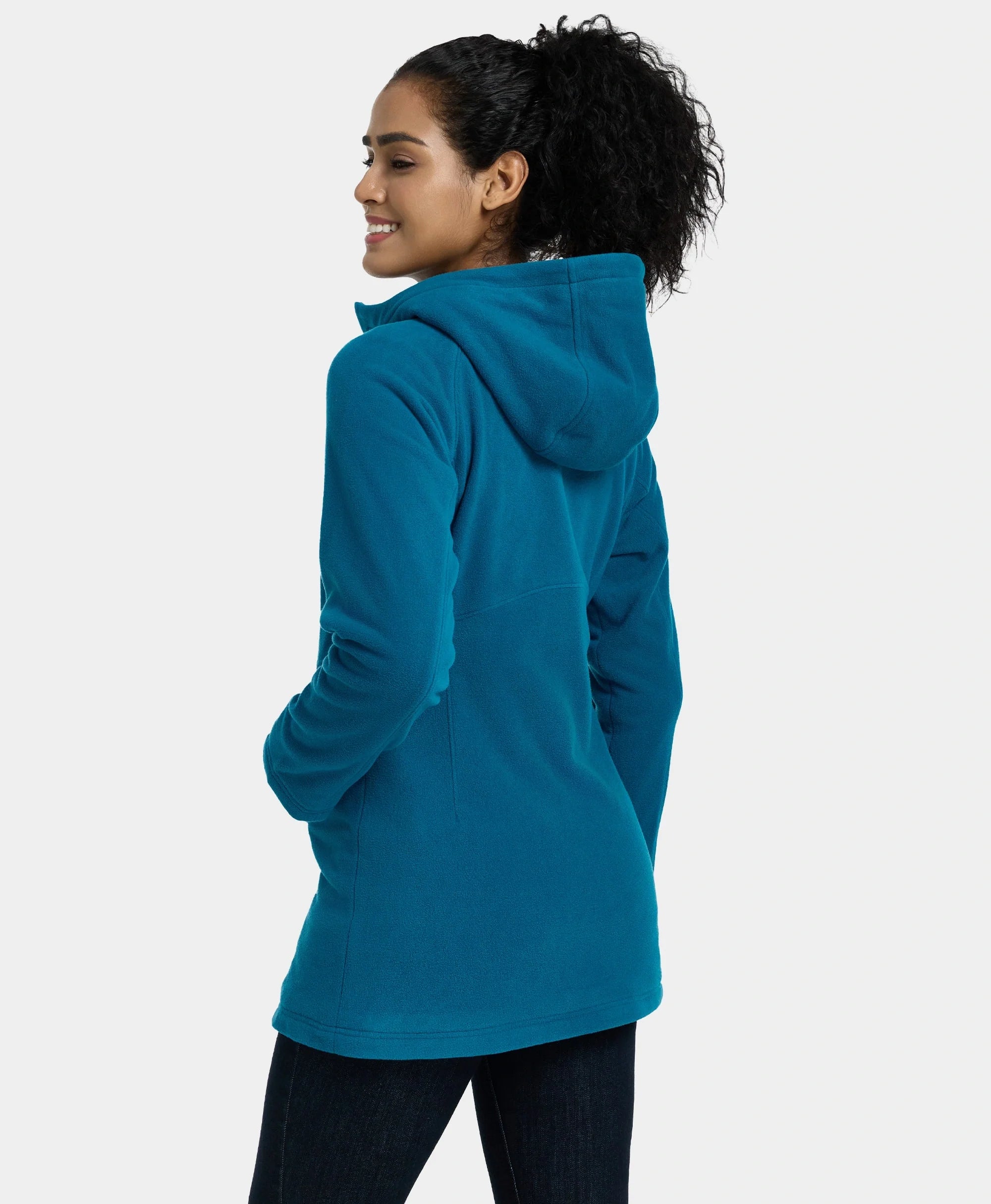 (Open-box) Felicity Women's Heated Long Hooded Fleece Jacket, Thumbnail 8