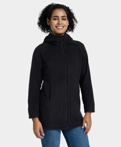 Heated Long Hooded Fleece Jacket