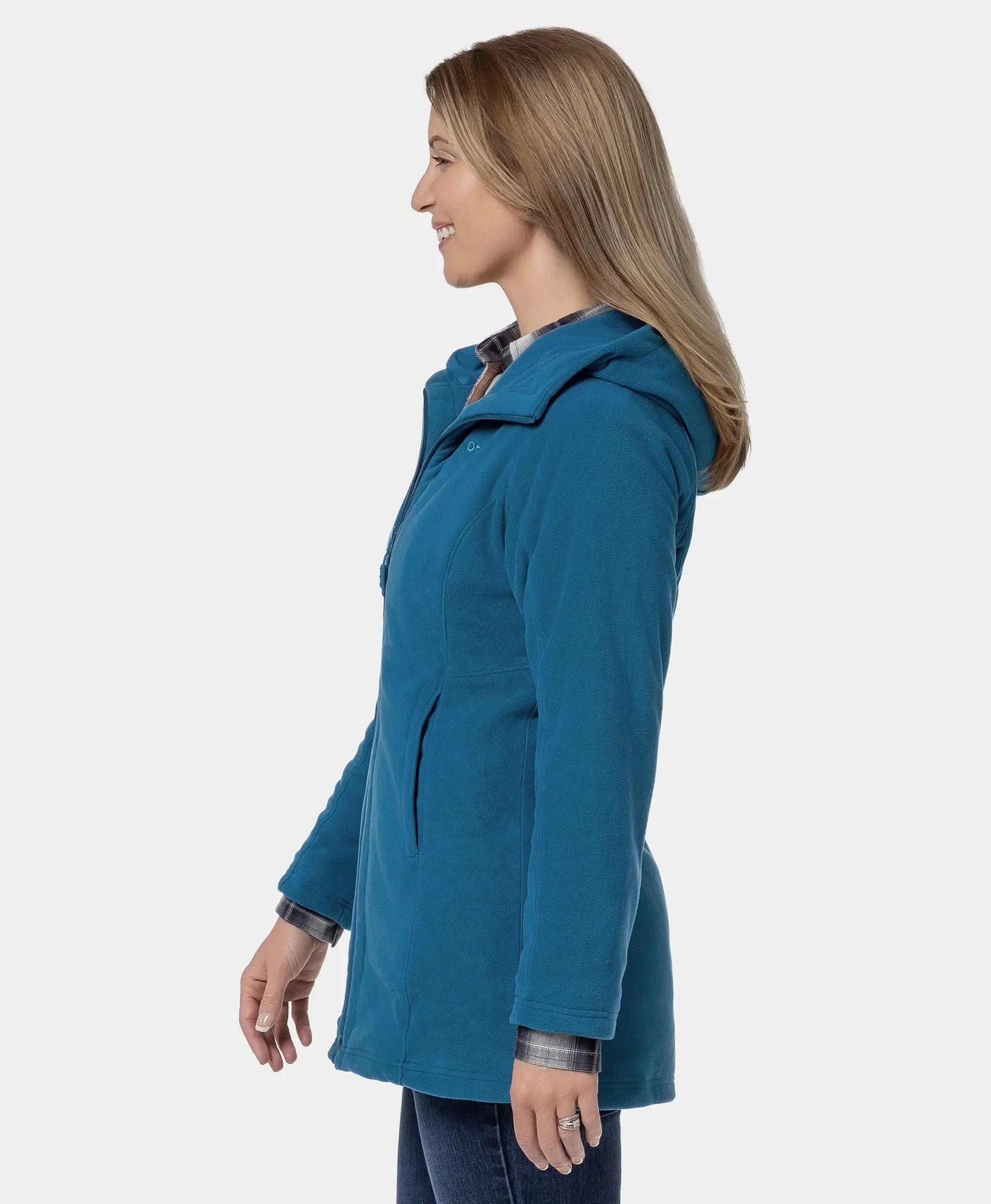 (Open-box) Felicity Women's Heated Long Hooded Fleece Jacket, Thumbnail 5