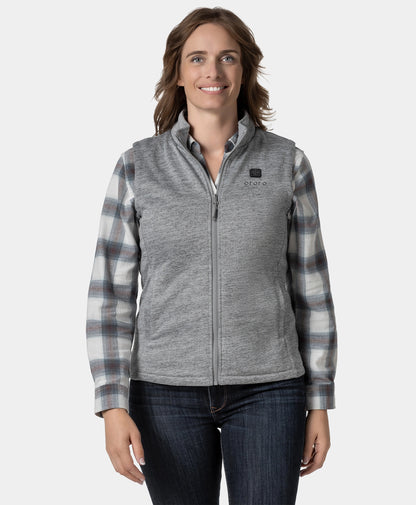 Women's Heated Fleece Vest - Gray