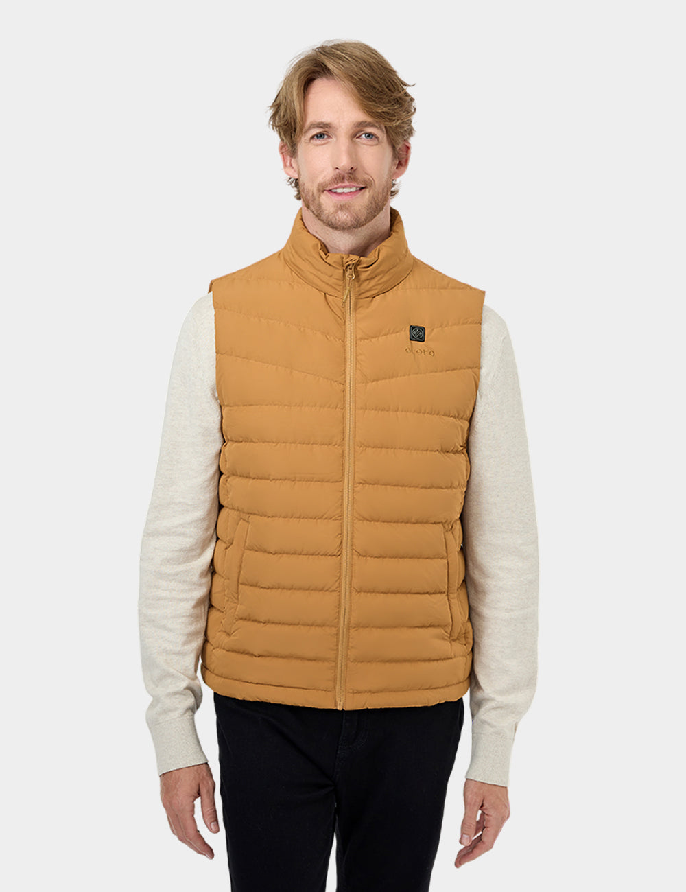Men's Heated Lightweight Down Vest - Dark Khaki