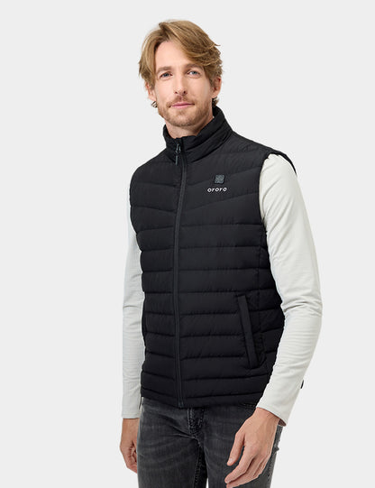 Men's Heated Lightweight Down Vest - Black