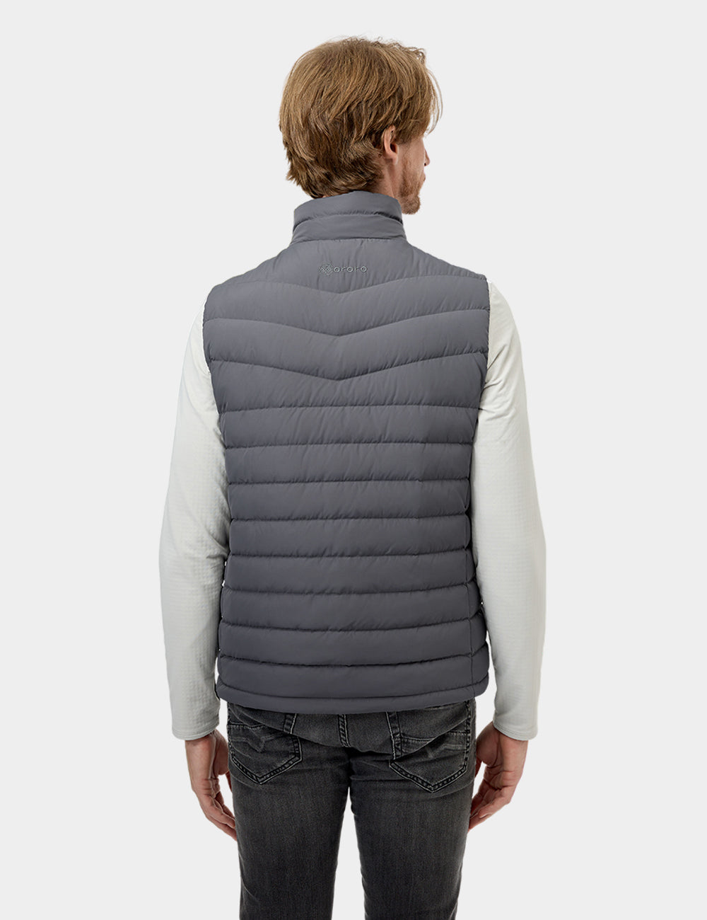 Men's Heated Lightweight Down Vest - Dark Gray